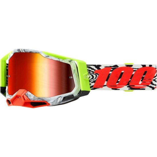 Oculos 100% Racecraft 2 Engal Red Yellow / White / Orange