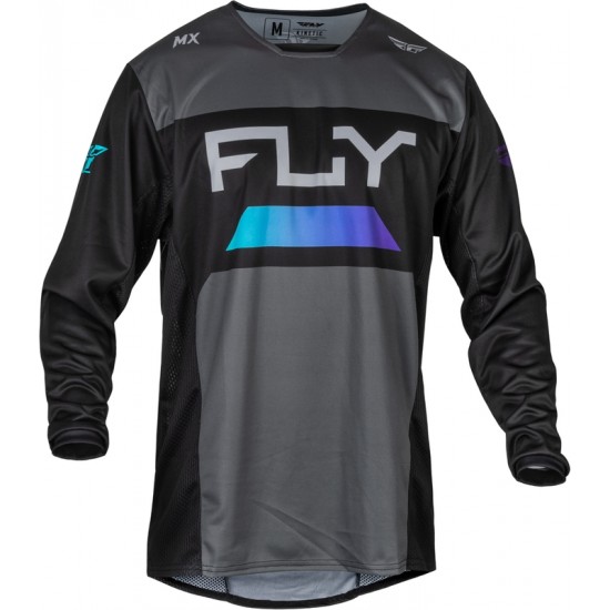 Camisola Fly Racing Kinetic Reload Charcoal / Black / Blue