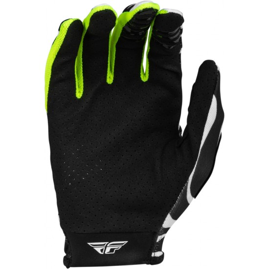 Luvas Fly Racing Lite Uncaged Black / White / Neon Green