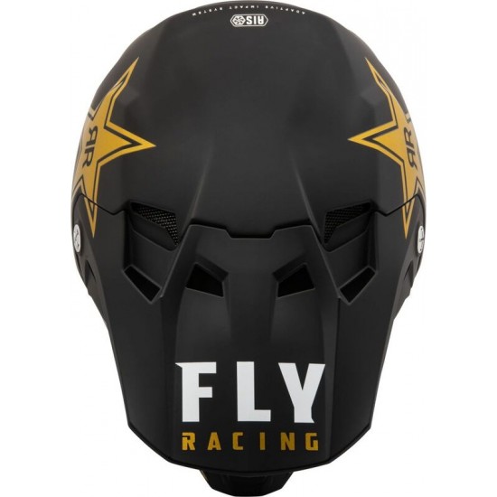 Capacete Fly Racing Formula CC Rockstar Matte Black / Gold