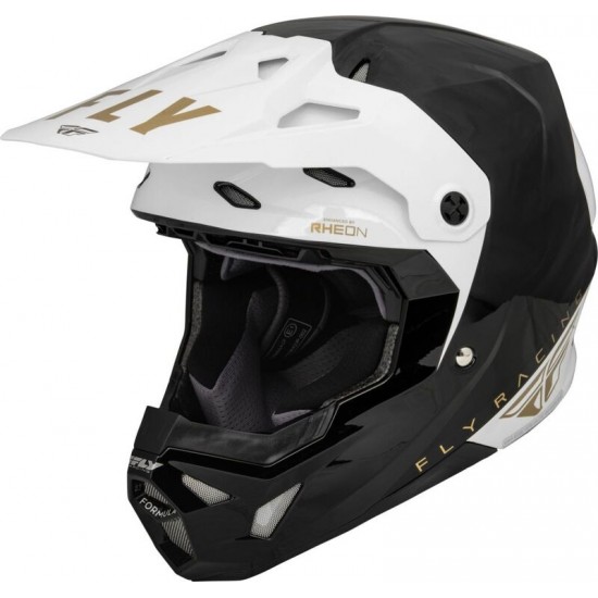 Capacete Fly Racing Formula CP Slant Black / White / Gold