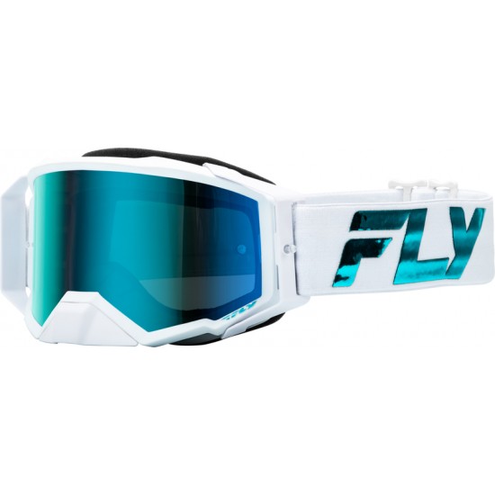 Óculos Fly Racing Off Road White / Green Lente Verde Espelhada