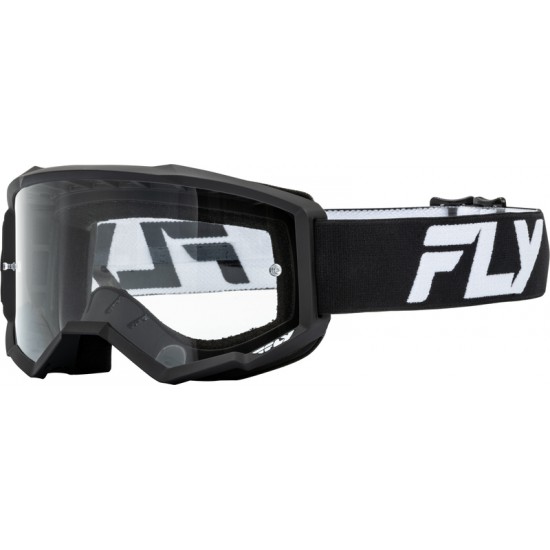 Óculos Fly Racing Off Road Focus Black / White Lente Transparente