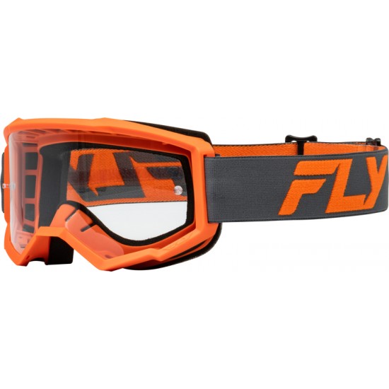 Óculos Fly Racing OffRoad Focus Charcoal / Orange Lente Transparente