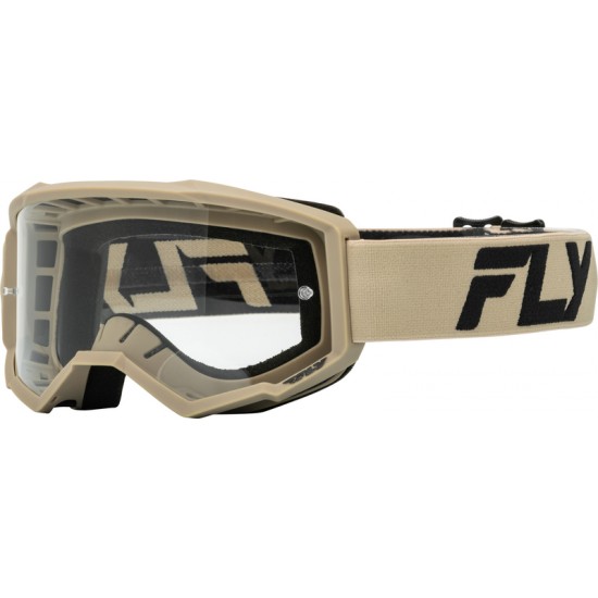 Óculos Fly Racing Offroad Focus Cáqui / Black Lente Transparente