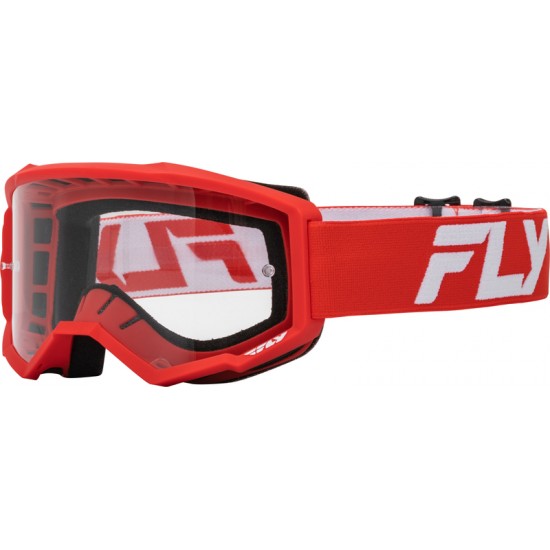 Óculos Fly Racing Offroad Focus Red / White Lente Transparente