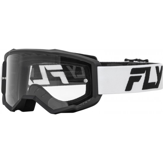 Óculos Fly Racing Off Road Focus White / Black Lente Transparente