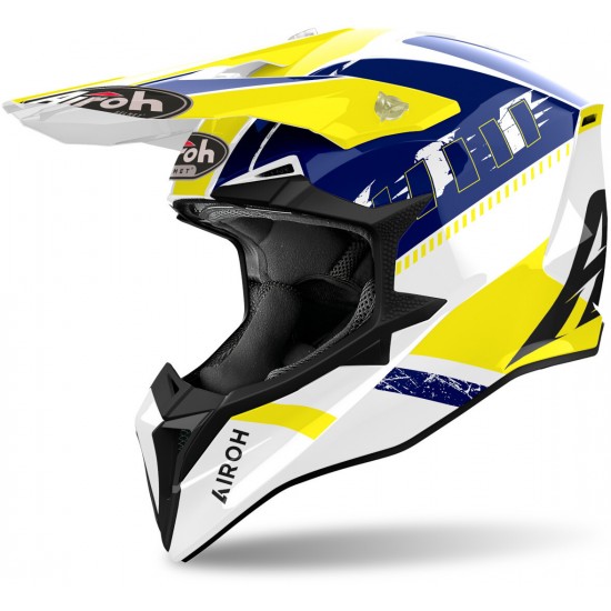 Capacete Airoh Wraaap Feel Yellow/Blue Gloss