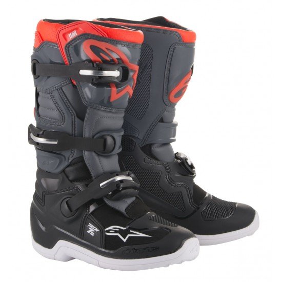 Botas Criança Alpinestars Tech 7s Black / Dark Gray / Red Fluo