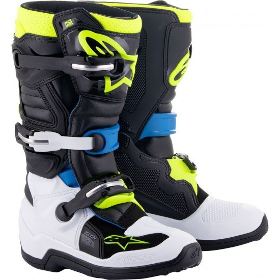 Botas Criança Alpinestars Tech 7s Black / Blue / Fluo Yellow