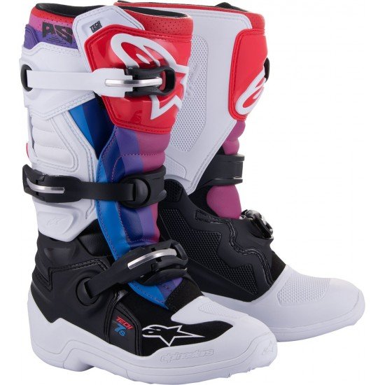 Botas Criança Alpinestars Tech 7s White / Black / Rainbow