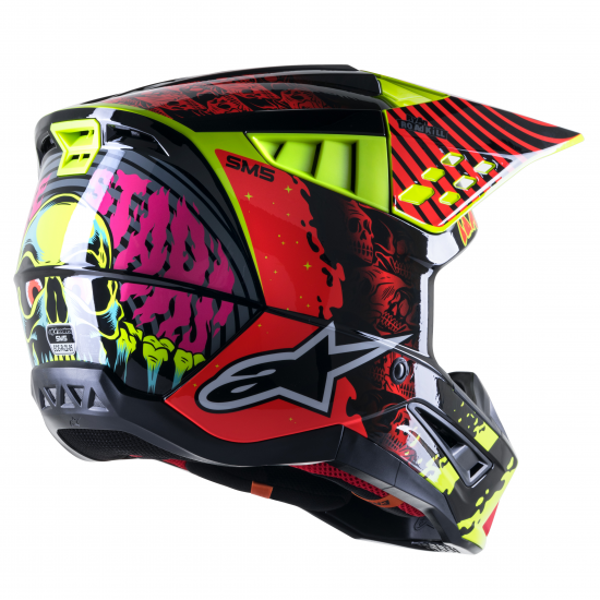 Capacete Alpinestars Sm5 Solar Flare Black / Red / Yellow Fluo