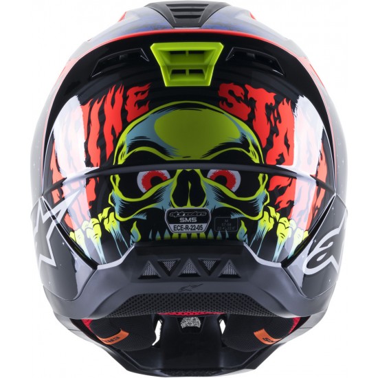 Capacete Alpinestars Sm5 Solar Flare Black / Blue / Fluo Red