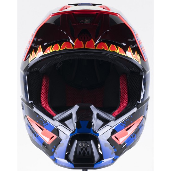 Capacete Alpinestars Sm5 Solar Flare Black / Blue / Fluo Red