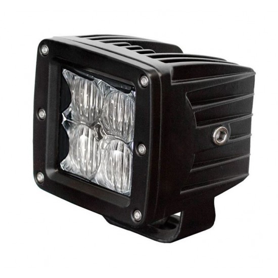 Farol Atv Leds Quadrado Preto 16w