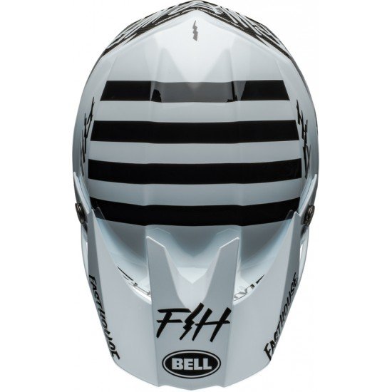 Capacete Bell Moto-10 Spherical Fasthouse Mod Squad Gloss White / Black