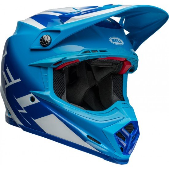 Capacete Bell Moto-9S Flex Rail Gloss Blue / White