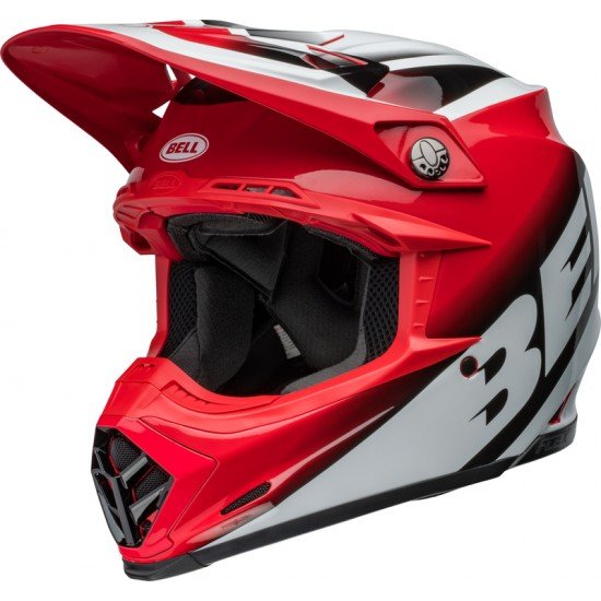 Capacete Bell Moto-9S Flex Rail Gloss Red / White