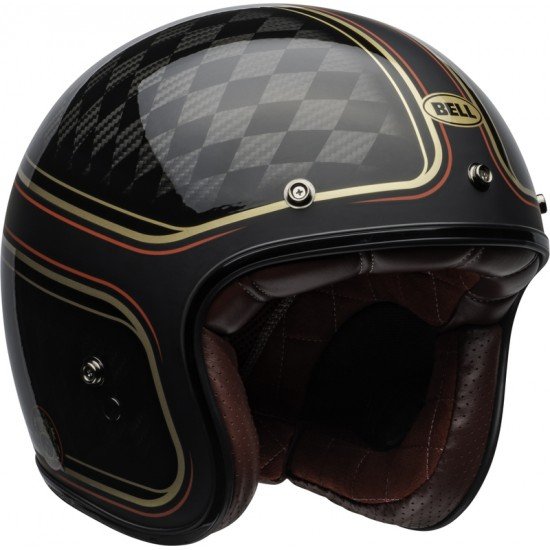 Capacete Bell Custom 500 Carbon RSD Checkmate Matte Gloss Black / Gold