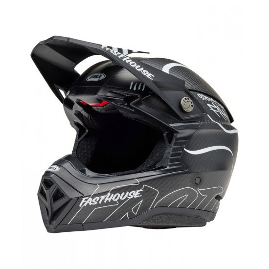 Capacete Bell Moto-10 Spherical Mips Fasthouse Raven Matte Black / White