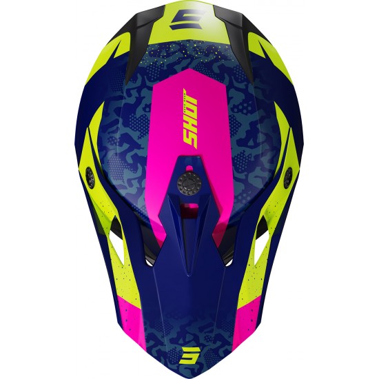 Capacete Criança PULSE AIRFIT Azul/Amarelo Neon/Rosa Brilhan Shot