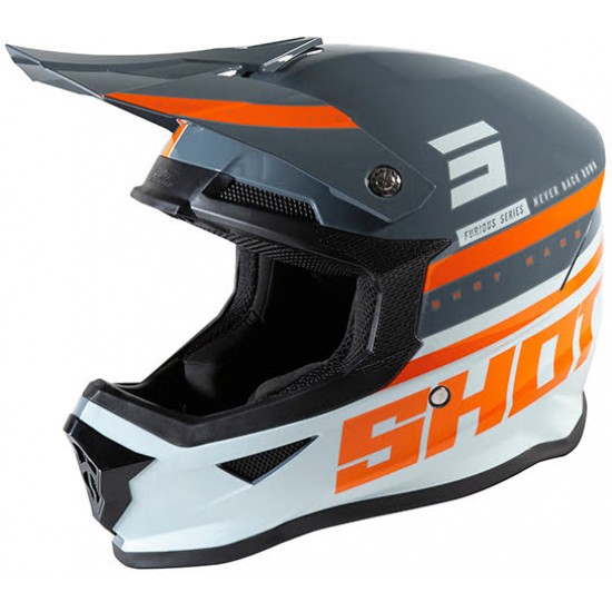 Capacete Furious Shining Laranja / Cinza Shot