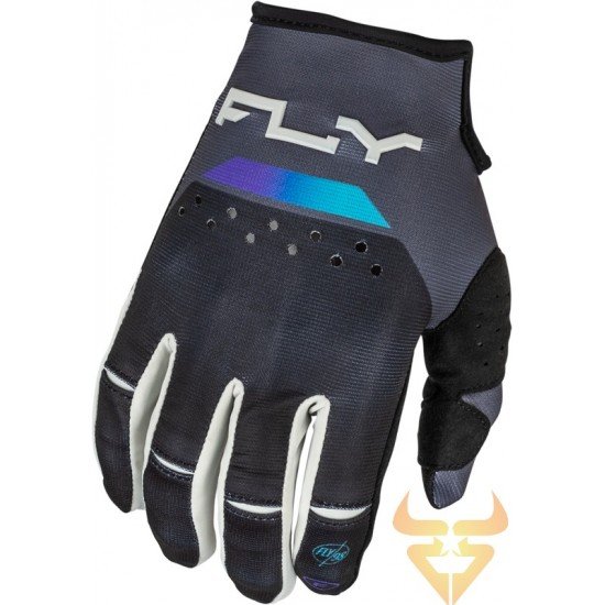 Luvas Fly Racing Kinetic Reload Charcoal / Black / Blue Iridium