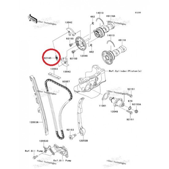 Mola para Arvore de Cams 92145-0541 Original Kawasaki Kfx 450