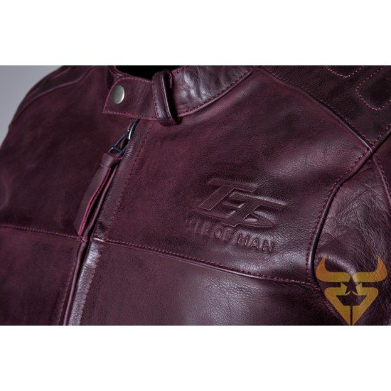 Casaco em Pele Rst Isle Of Man TT Brandish2 CE Oxblood