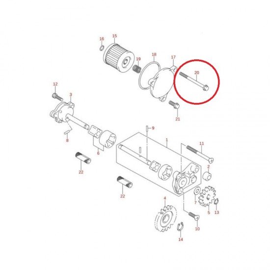 Parafuso Tampa Filtro Oleo 09103-06239 Suzuki Ltr 450