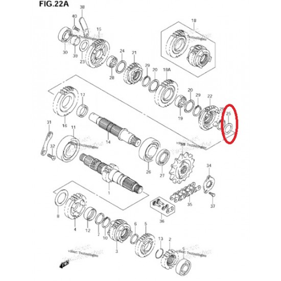 Anilha Caixa 2ª Velocidade 09160-27008 Suzuki Ltr 450