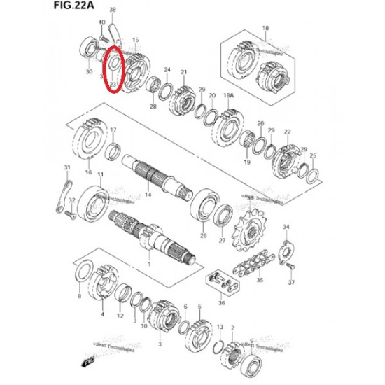 Anilha Caixa 1ª Velocidade 09181-20251 Suzuki Ltr 450