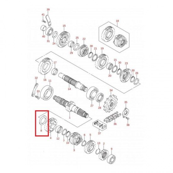 Anilha Caixa 4ª Velocidade 09181-25223 Suzuki Ltr 450