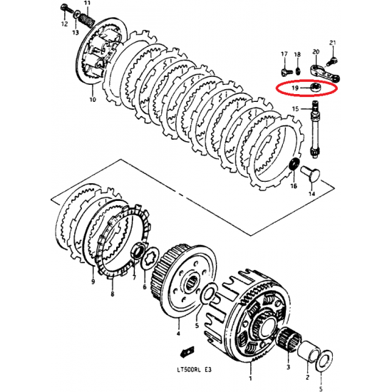 Vedante Veio Braço Embraiagem 09285-10004 Original Suzuki Lt 500