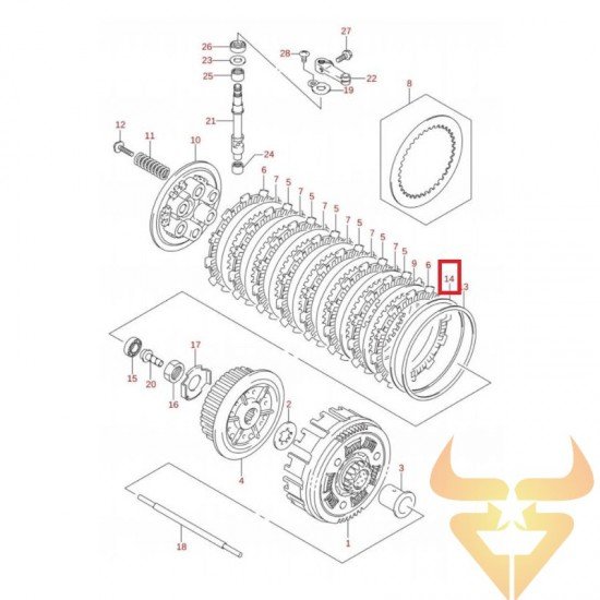 Anilha de Embraiagem Original 21472-35G00 Suzuki Ltr 450