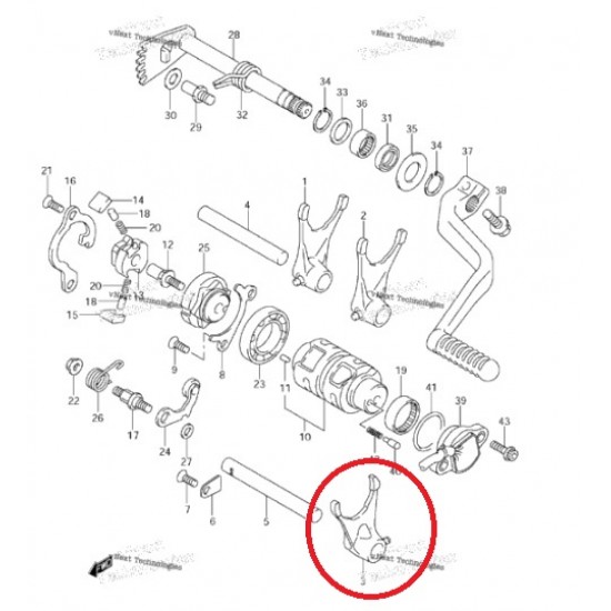 Garfo Caixa de Velocidades Original 25231-45G00 Suzuki Ltr 450