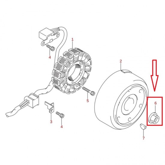 Porca Rotor Magnético 31792-07G00 Suzuki Ltr 450