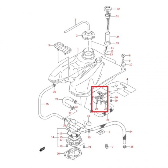 Controlador Pressão Combustível 44300-45G21 Original Suzuki Ltr 450 