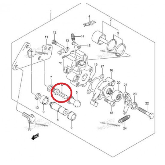 Parafuso Pinça de Travão Traseira 59382-13A00 Suzuki Ltr 450