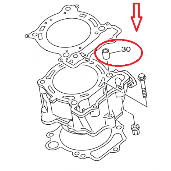 Guia Cilindro Original 93612-16254-00 Yamaha Yfz 450r